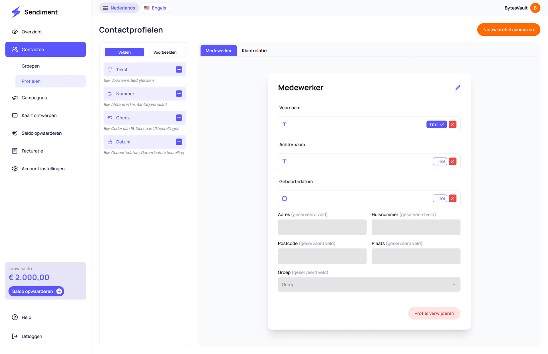 Bouw je eigen contact profielen